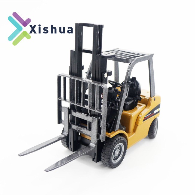 RU HuiNa 1717 1:50 Alloy Forklift Static Model control excavator toy controller forklift toys Mini Car