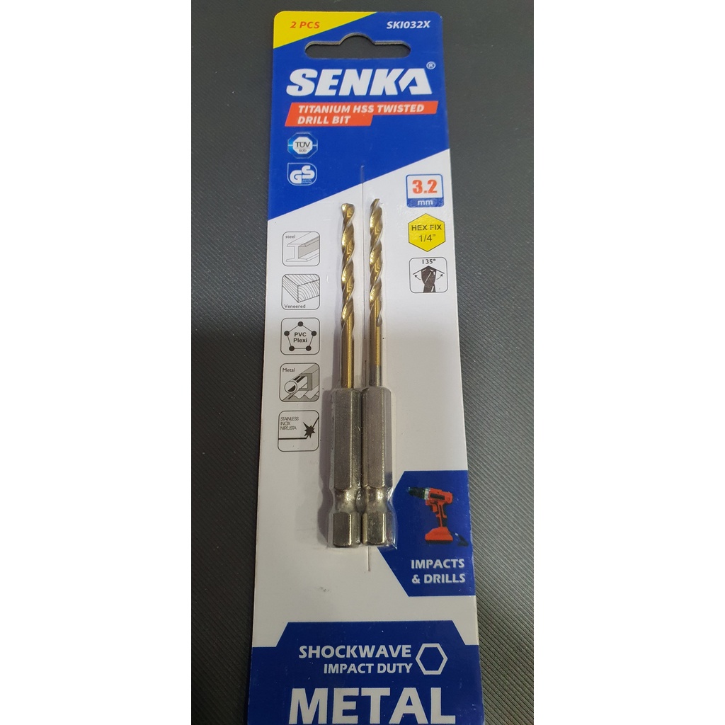 Mũi khoan INOX Cô ban 5% hiệu SENKA Công nghiệp (Màu Vàng) (LỰA CHỌN TỪ Ø 2.0MM ĐẾN Ø13.0MM)