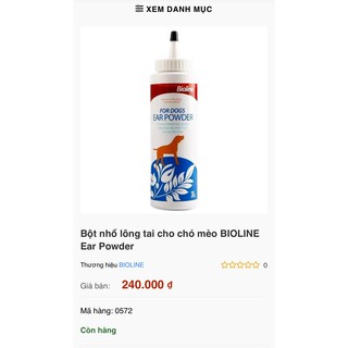 Bột nhổ lông tai cho chó mèo