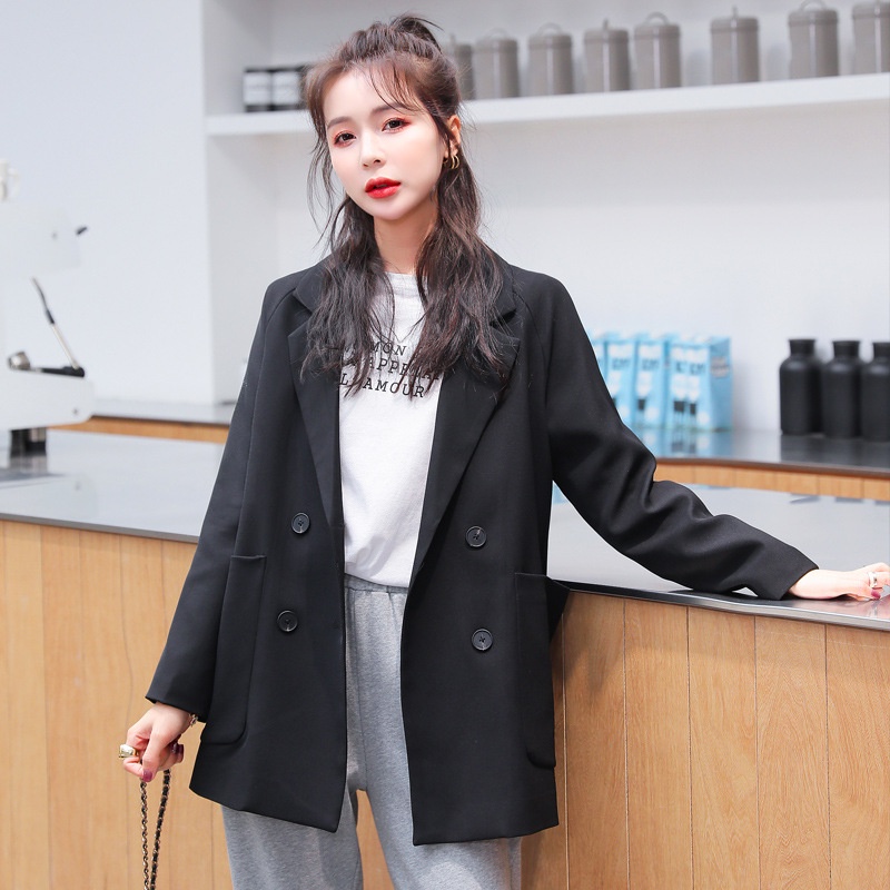 Áo vest nữ blazer 4 cúc tay bẻ phối kẻ hàng Quảng Châu cao cấp