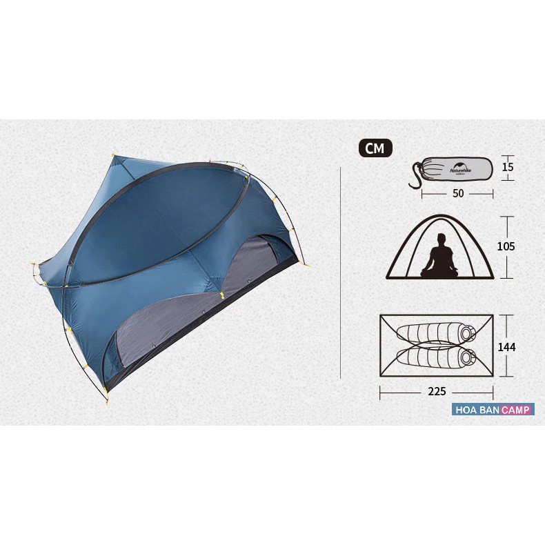 Lều 2 Người Siêu Nhẹ NatureHike Bear-UL2 NH20ZP108