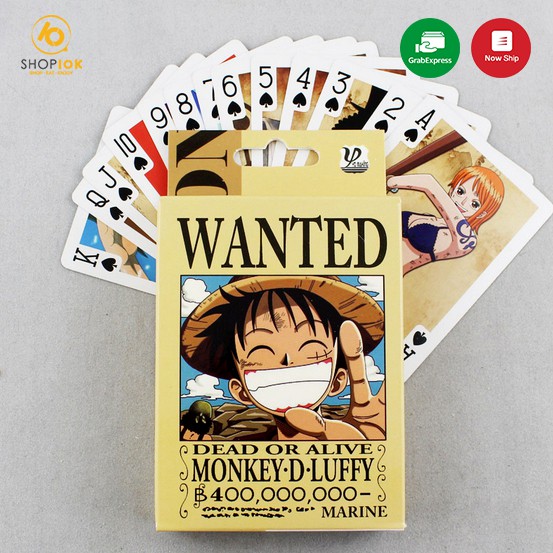 Bộ Bài Tây Poker Tú Lơ Khơ 54 Lá Cao Cấp Phiên bản Hoạt Hình One Piece, Attack on Titan, Kimetsu no Yaiba