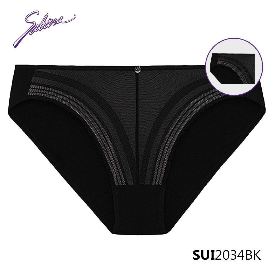 Combo Áo Lót Nâng Ngực Tạo Khe Chữ V Và Quần Đồng Bộ Màu Đen Phối Ren Mordern V By Sabina SBI2034BK+SUI2034BK | BigBuy360 - bigbuy360.vn