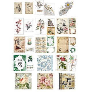 [Vintage] Set tờ bullet journal sticker, nhãn dán sẵn keo trang trí sổ tay, planner...