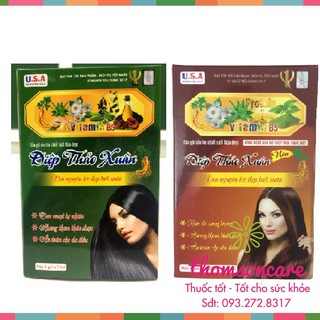 Dầu gội dược liệu nhuộm tóc Diệp Thảo Xuân - An toàn cho da đầu - 2 màu Nâu và Đen