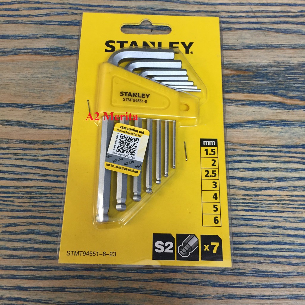 LỤC GIÁC BI HỆ MET BỘ 7 CHI TIẾT 1.5-6MM STANLEY