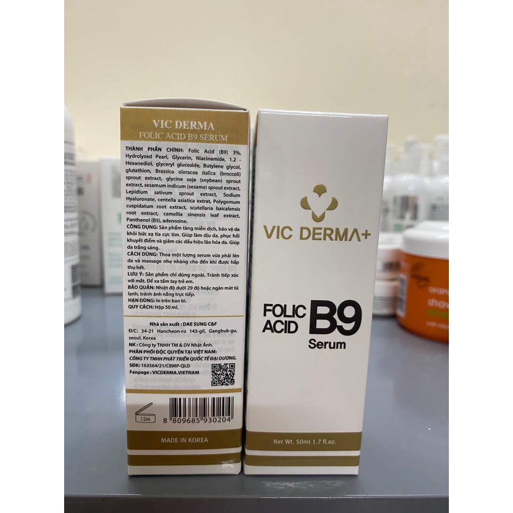 Serum B9 Vic Derma Folic Acid Phục Hồi Trẻ Hóa Da 50ml