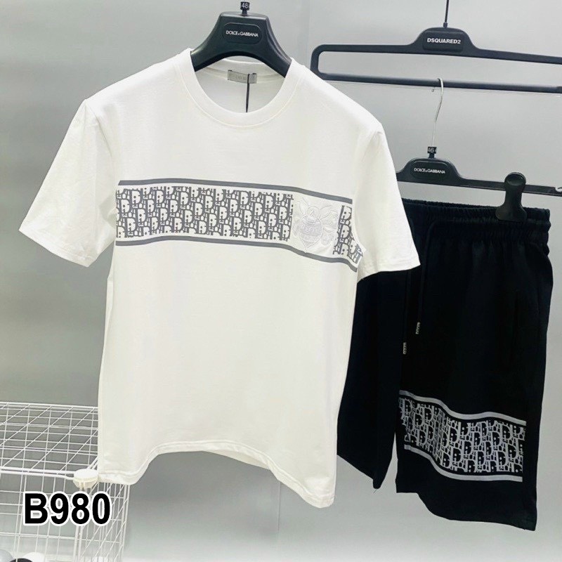 Bộ hè Dior thêu ong, vải mềm mịn thoáng mát, kiểu dáng trẻ trung, năng động