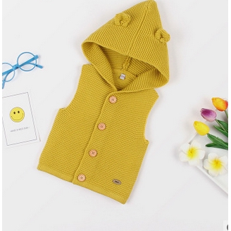 Áo Khoác Cardigan Len Không Tay Dễ Thương Cho Bé