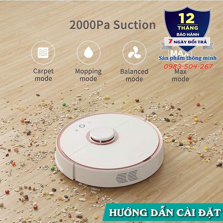 Robot Xiaomi Hút bụi Lau nhà Thông minh Mijia Xiaomi Roborock Gen 2 (S51) - Bảo hành 6 tháng