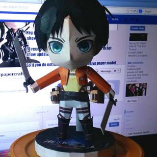 Mô hình giấy anime [Attack on Titan] chibi Eren Yeager