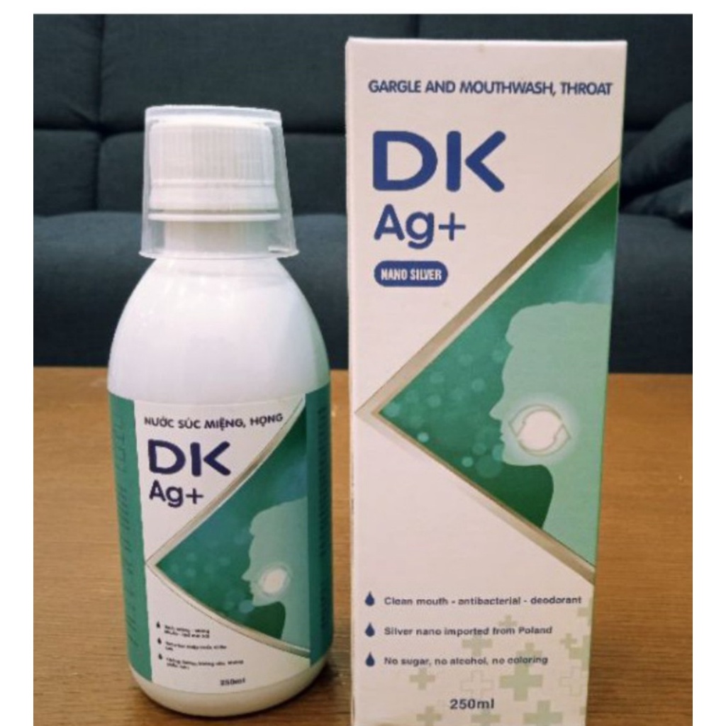 Nước súc miệng Nano Bạc DK Ag+ hương bạc hà giúp thơm miệng, ngừa sâu răng 250ml