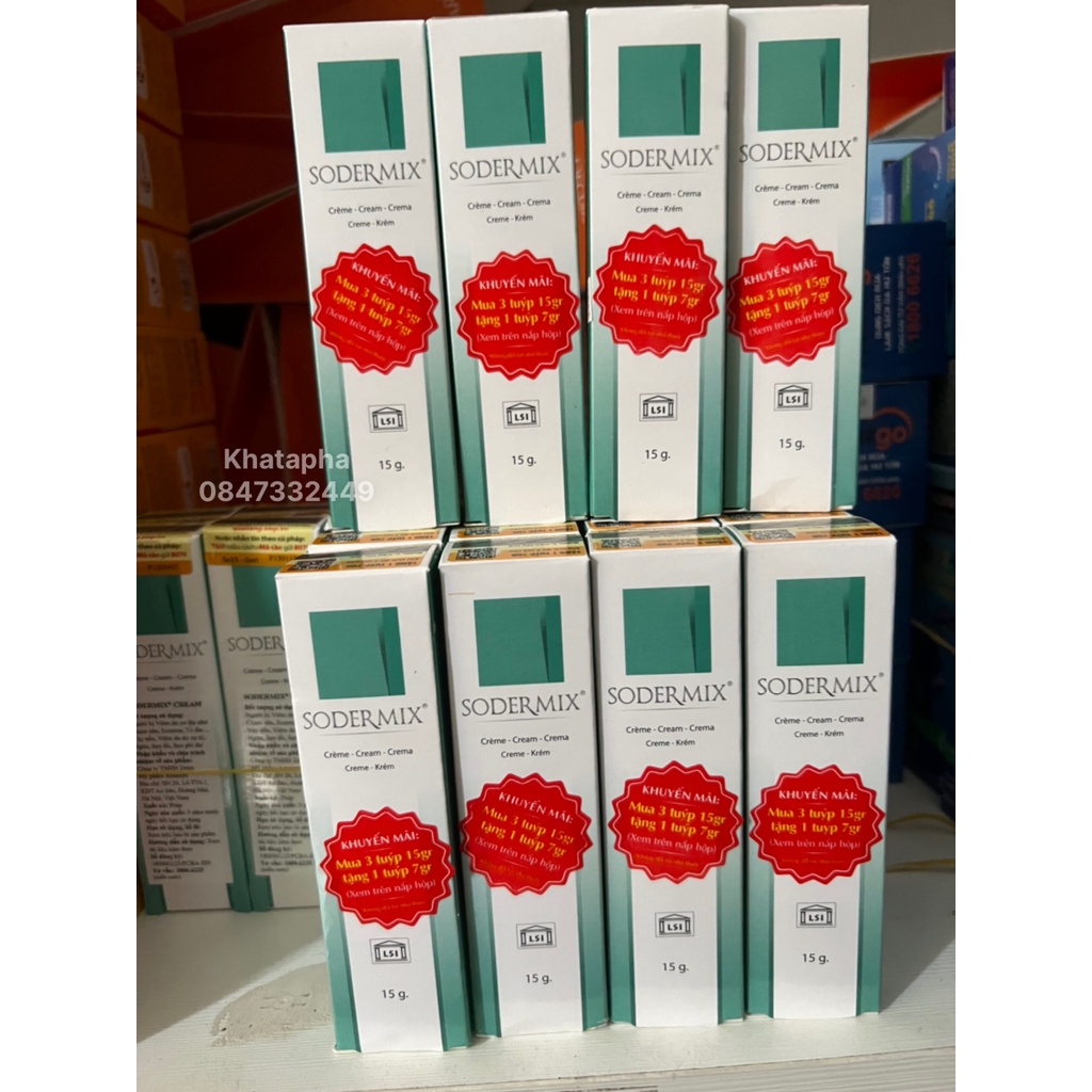 Sodermix Cream 15g Dùng cho sẹo lồi, sẹo phì đại, chàm Sodemix _Khánh Tâm ! !