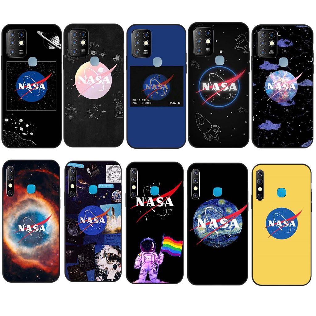 Infinix Note 7 Lite Zero X Pro Zero 8 Smart 5 Silicone TPU Cover Điện thoại Vỏ màu đen mềm FS18 NASA