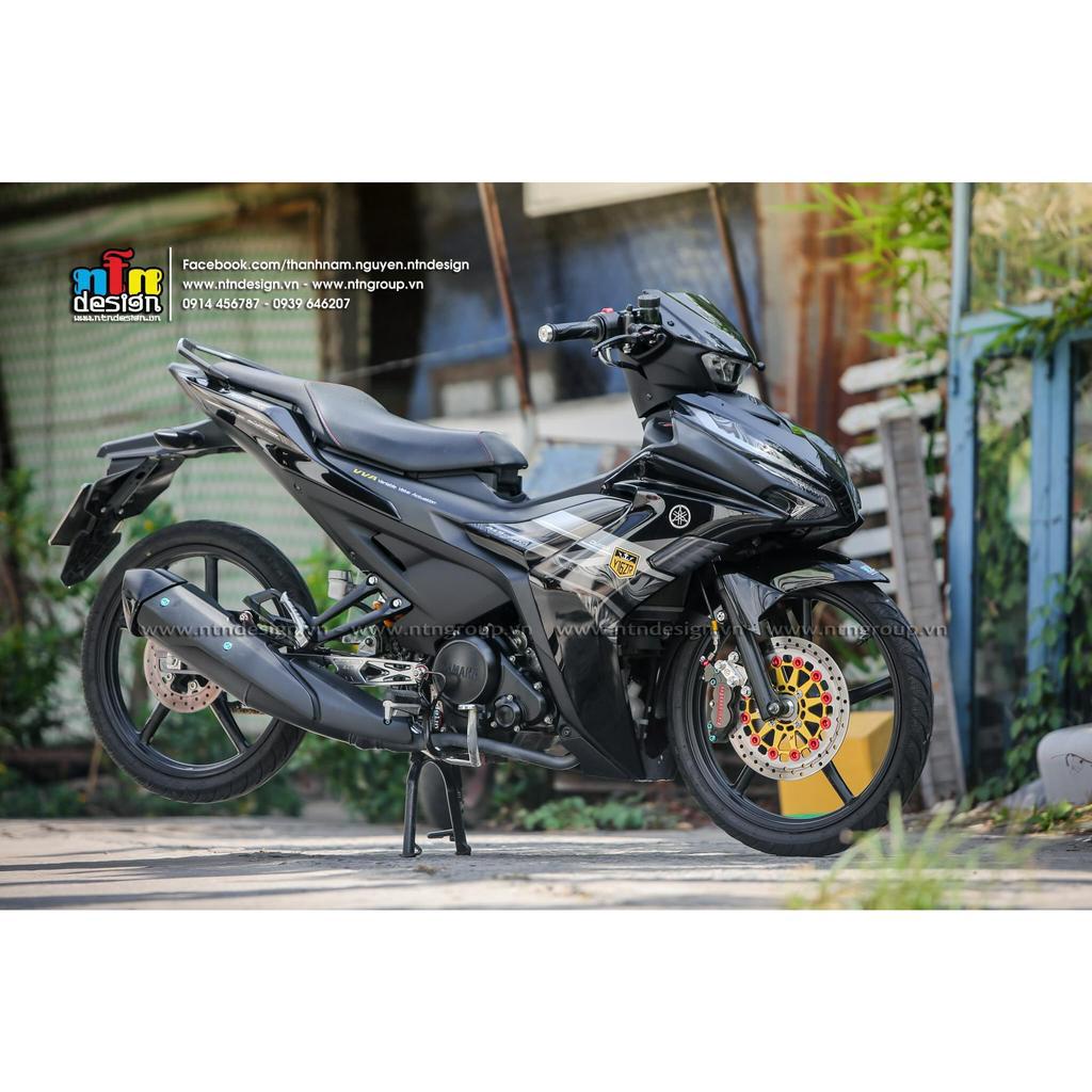 Tem rời Exciter 155 đen xám mẫu   2023 cực đẹp , tem cover 150