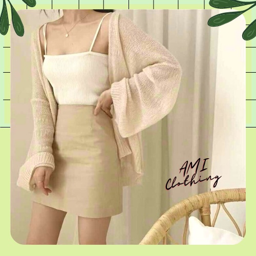 Áo Khoác Len Mỏng Hàn Quốc Cardigan