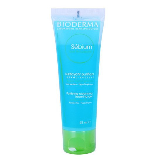 Minisize Bioderma- Gel Rửa Mặt Dịu Nhẹ Cho Da Dầu, Mụn BIODERMA Sébium Gel Moussant 45ml