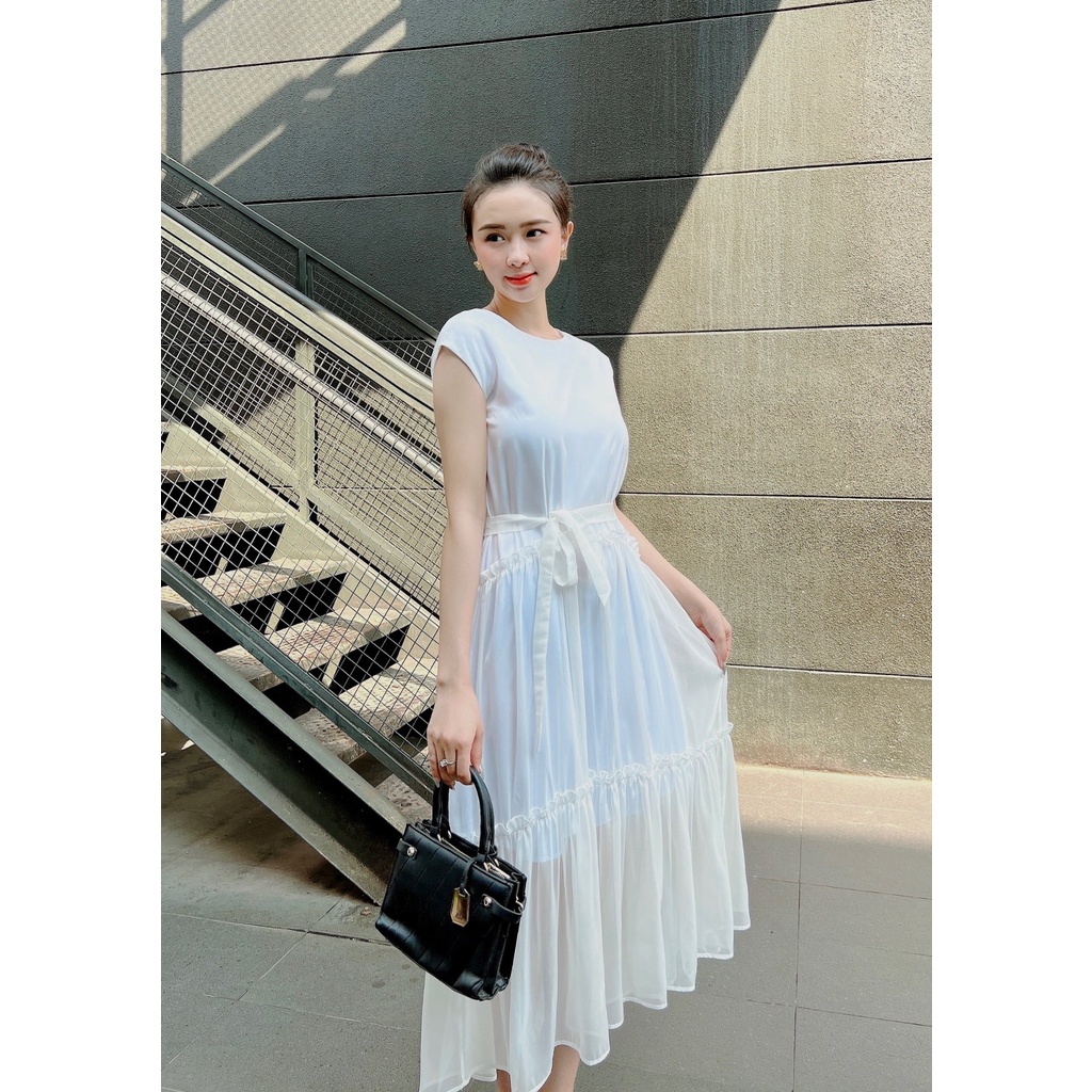 ĐẦM MAXI OVERSIZE NHÚN TẦNG – M03