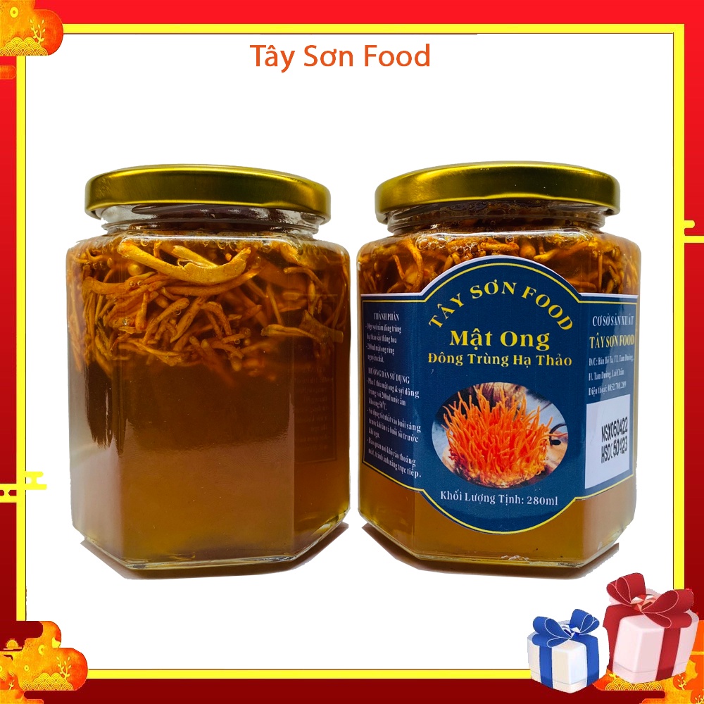 Hũ 280ML _ 10GR Đông Trùng Hạ Thảo Ngâm Mật Ong Rừng Nguyên Chất Tây Sơn Food