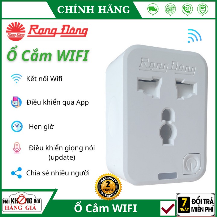 Ổ cắm điện thông minh wifi RẠNG ĐÔNG 16A OC01WF điều khiển từ xa qua app , chia sẻ quản lý , hẹn giờ thông minh - BH 2N