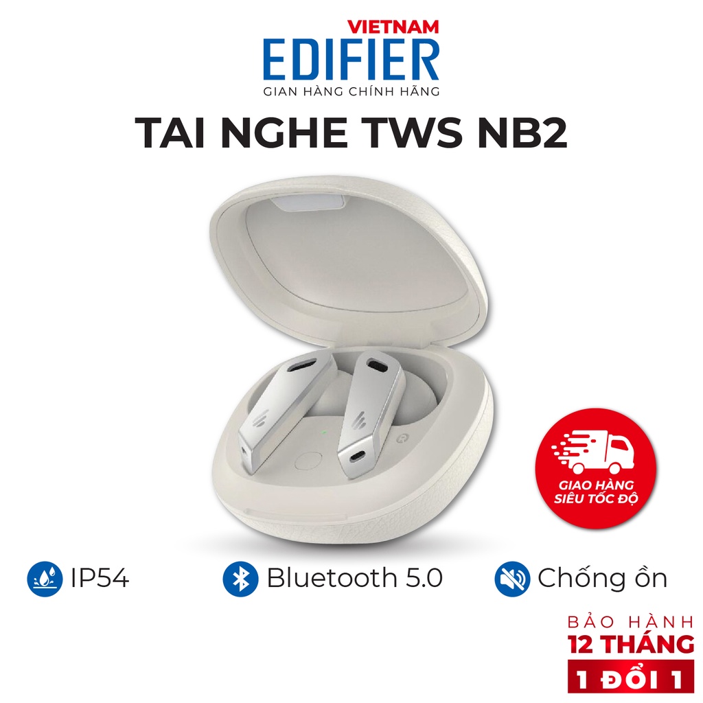 Tai nghe Bluetooth 5.0 EDIFIER TWS NB2 Âm thanh Stereo Chống nước IP54 Hàng chính hãng Bảo hành 12 tháng 1 đổi 1