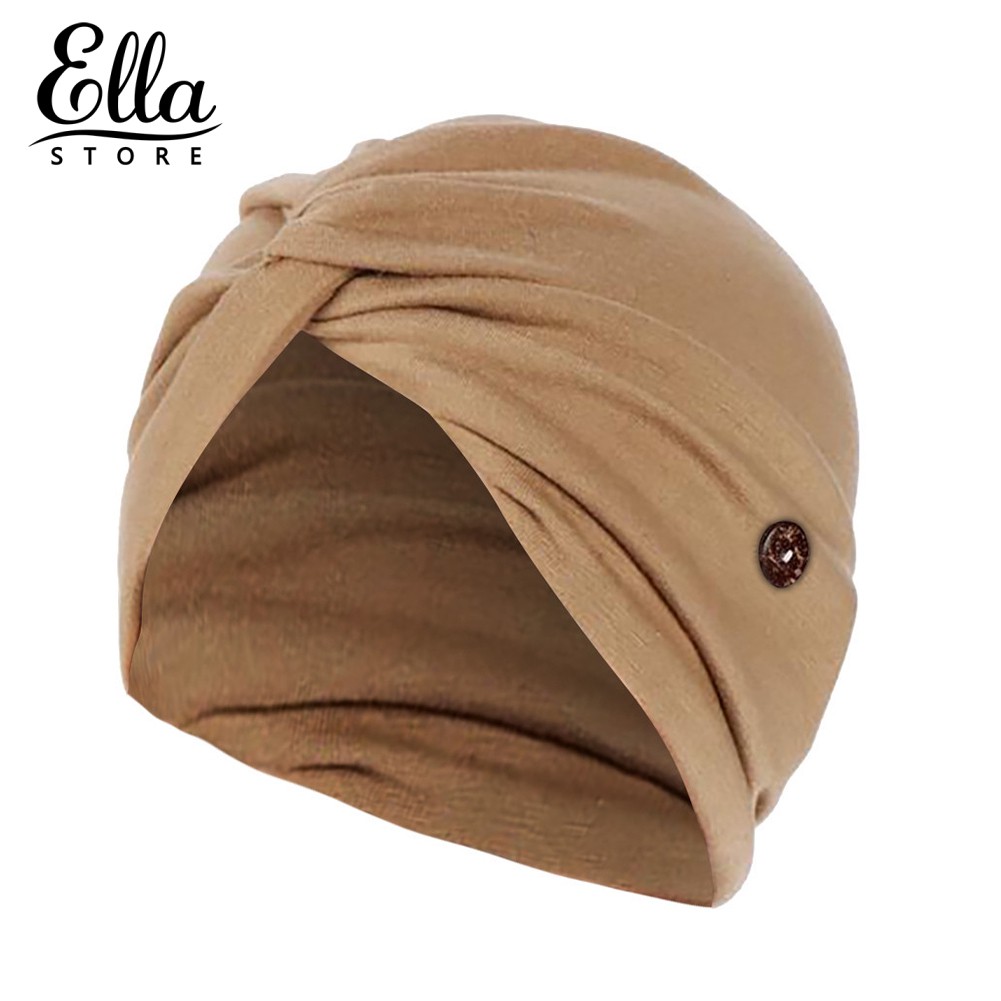 2 Mũ Turban Thắt Nút Chéo Màu Trơn Thời Trang Cho Nữ