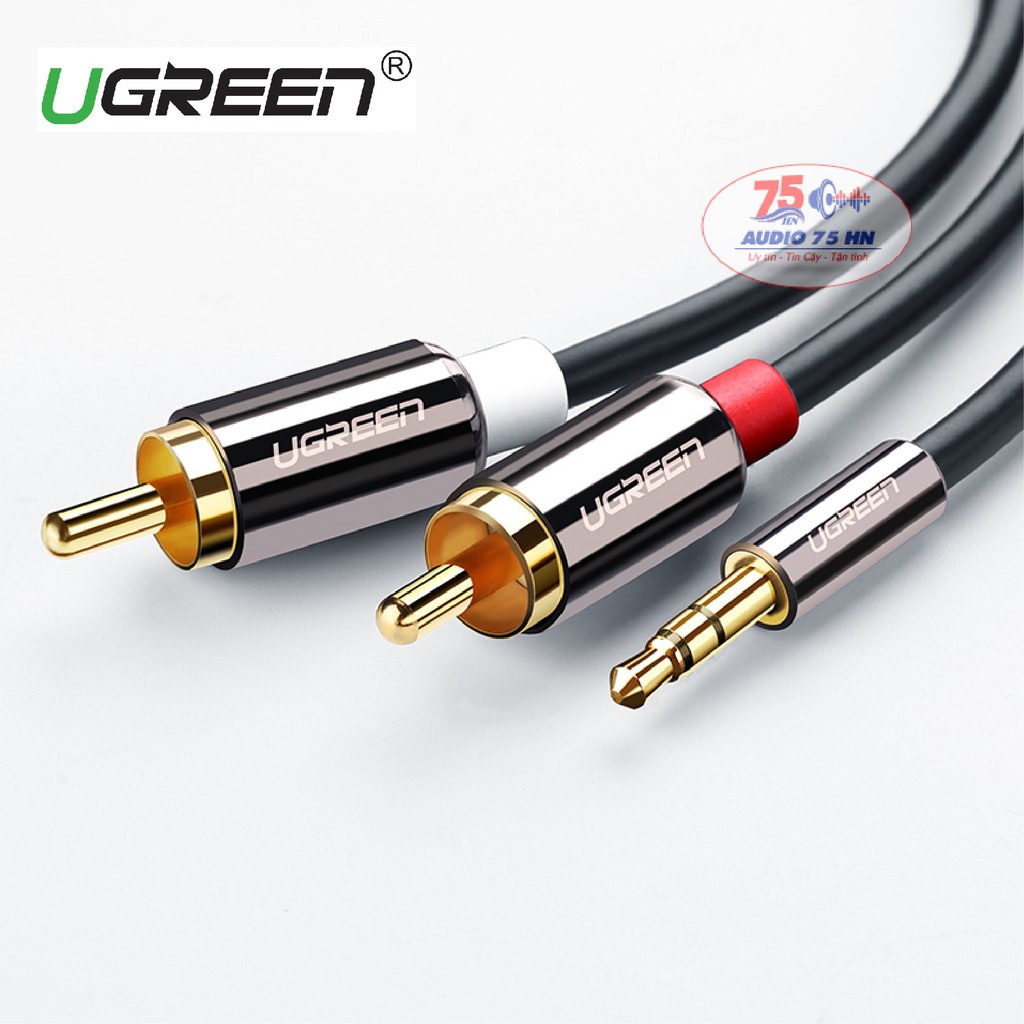 {Chính hãng} Cáp Audio 3.5mm ra 2 Đầu RCA Hoa Sen UGREEN AV116 cao cấp chiều dài từ 0.5M đến 8M