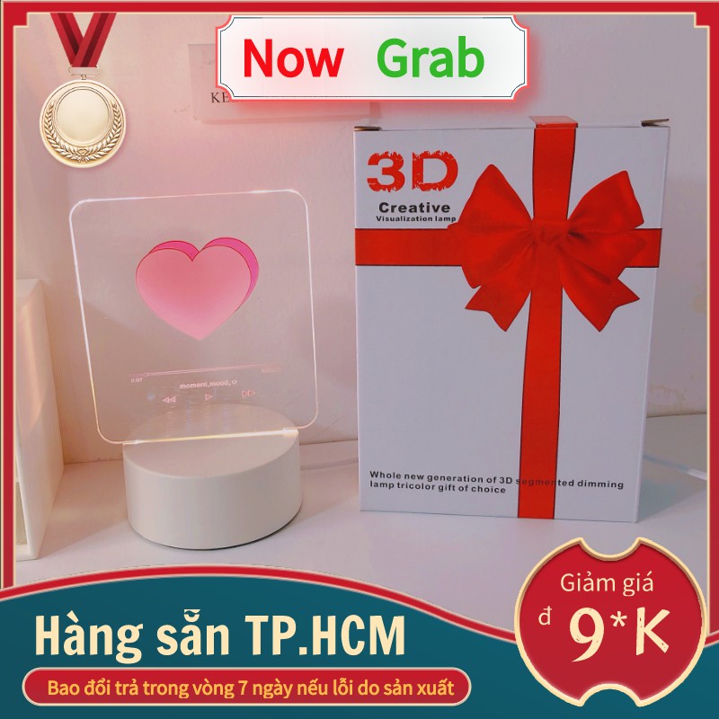 Đèn led hình trái tim làm đèn decor  phòng ngủ để bàn, quà sinh nhật, lễ tình nhân valentine phong cách Hàn Quốc .