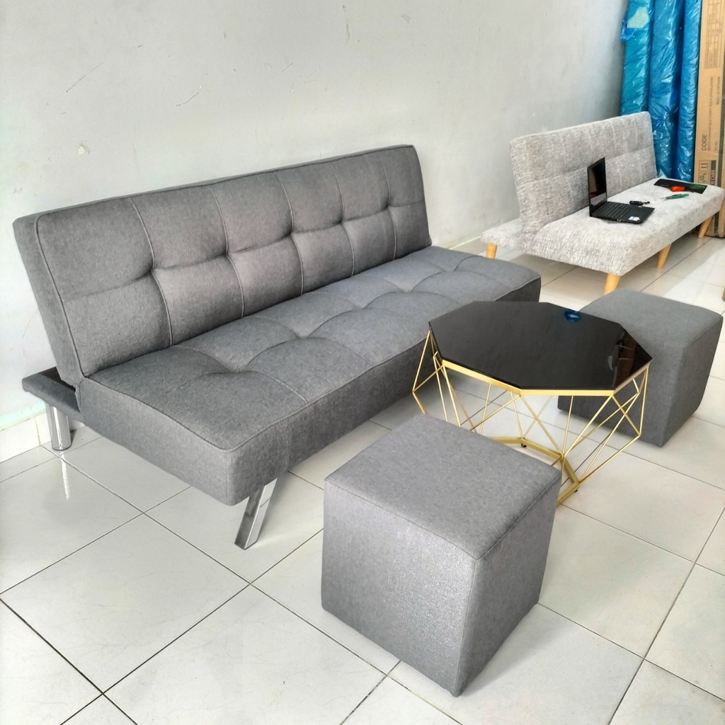 Ghế sofa bed  màu xám ghi - Ghế tựa mini - thương hiệu Serta - giao hàng toàn quốc