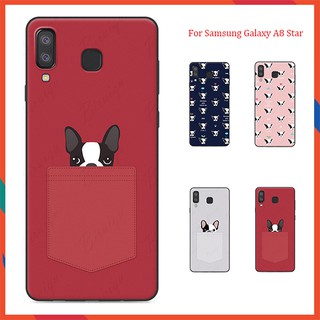 Ốp điện thoại mềm họa tiết cún đáng yêu cho Samsung Galaxy A8 Star