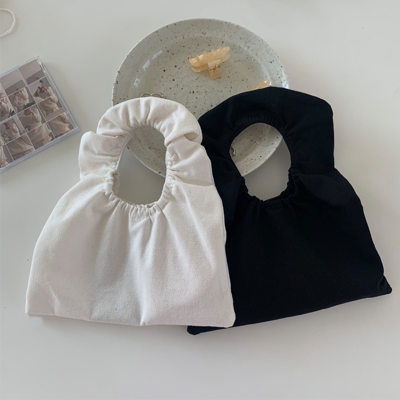 Túi xách canvas mini xếp ly thời trang cho nữ