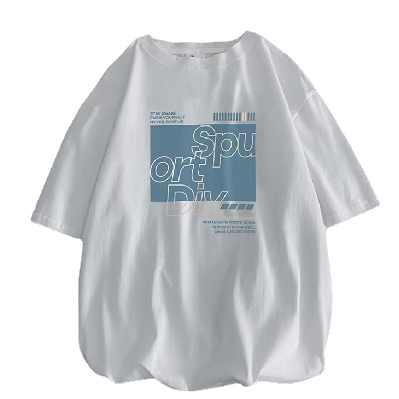 Áo Thun Dáng Rộng In Chữ Phong Cách Hàn Quốc Thời Trang Mùa Hè Cho Nam Và Nữ size M-8XL