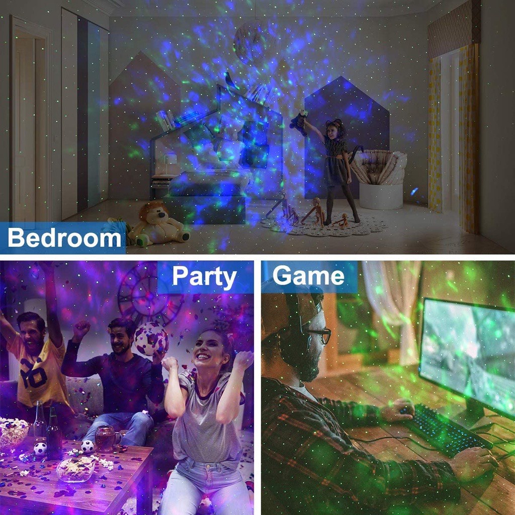 Combo Loa Đèn Chiếu Sao Galaxy Phi Hành Gia Trăng Thiên Hà Trần Nhà Phòng Ngủ Decor Có điều khiển theo nhạc mini