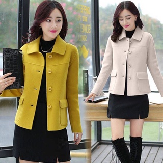 Áo khoác Blazer len họa tiết caro thời trang nữ