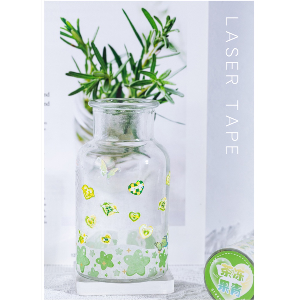Flowertree 1 Cuộn Băng Keo Washi Hình Trái Tim Trang Trí Sổ Tay Nhật Ký