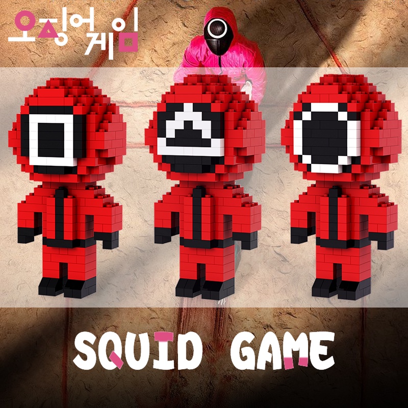Đồ chơi lắp ráp mini dạng khối hình Squid Game trang trí/ giáo dục cho bé