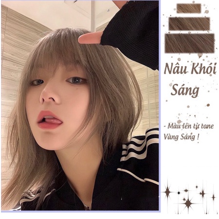 Thuốc Nhuộm Tóc Chính Hàng Màu NÂU KHÓI SÁNG | Không Tẩy Tặng Oxy Trợ Nhuộm Găng Tay, Mũ Ủ, Chụp tại