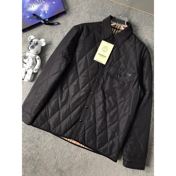 Áo khoác mùa đông cho nam vân hình thoi thương hiệu thời trang cao cấp Burberry BBR