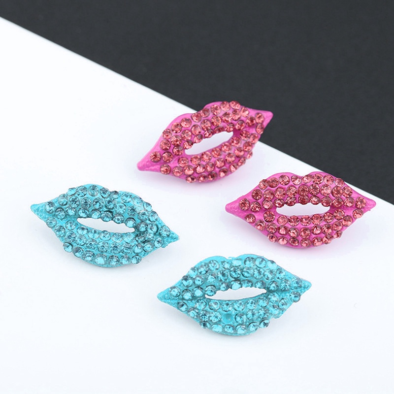 Bông Tai Hình Đôi Môi Đính Đá Ngọc Trai Toàn Diện Thời Trang Cho Nữ