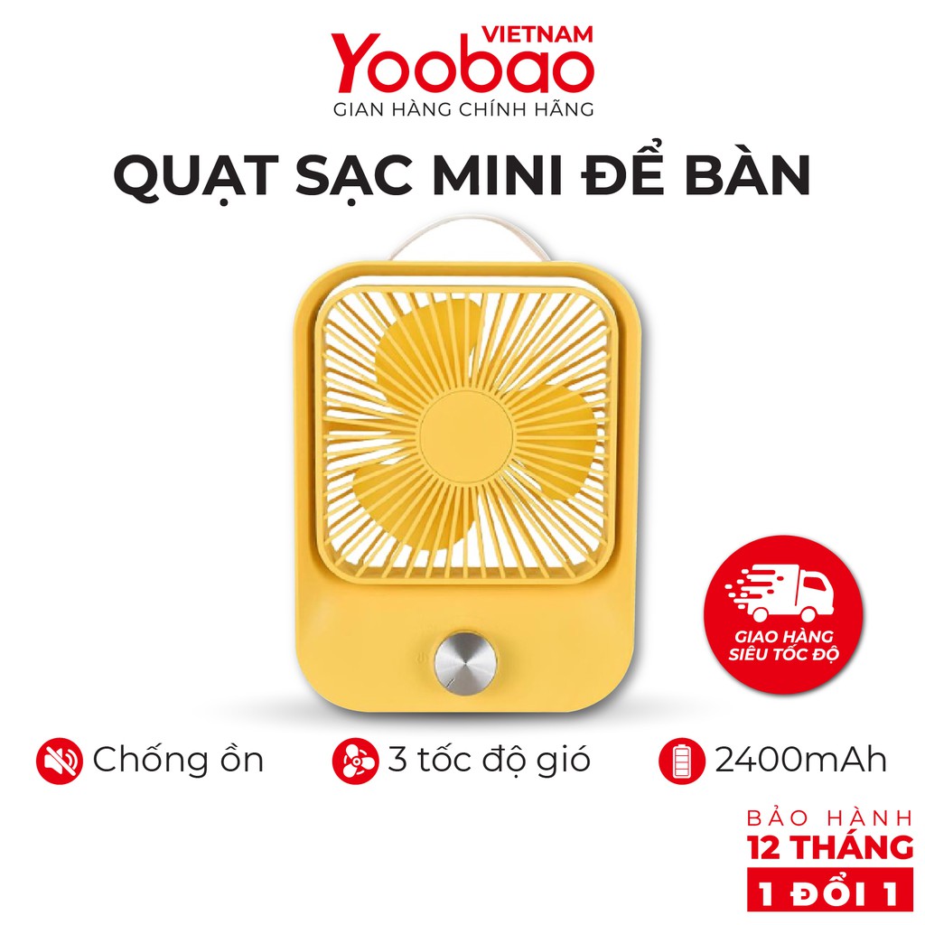 Quạt sạc mini để bàn làm việc YOOBAO LJQ-119 2400mAh - Chạy liên tục lâu - Hàng chính hãng - Bảo hành 12 tháng 1 đổi 1 | BigBuy360 - bigbuy360.vn