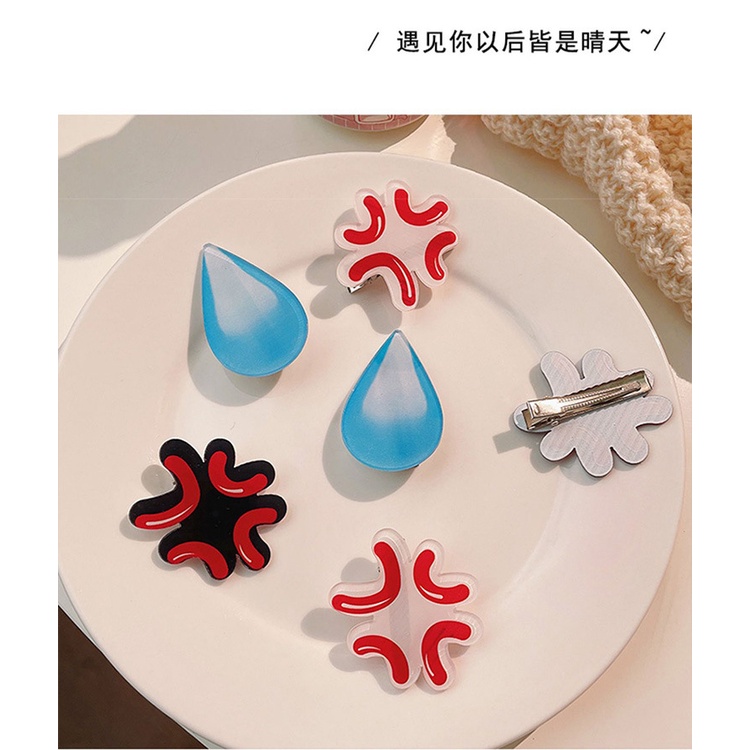 (Hàng Mới Về) Kẹp Tóc Hình Giọt Nước Không Gây Mồ Hôi 2021