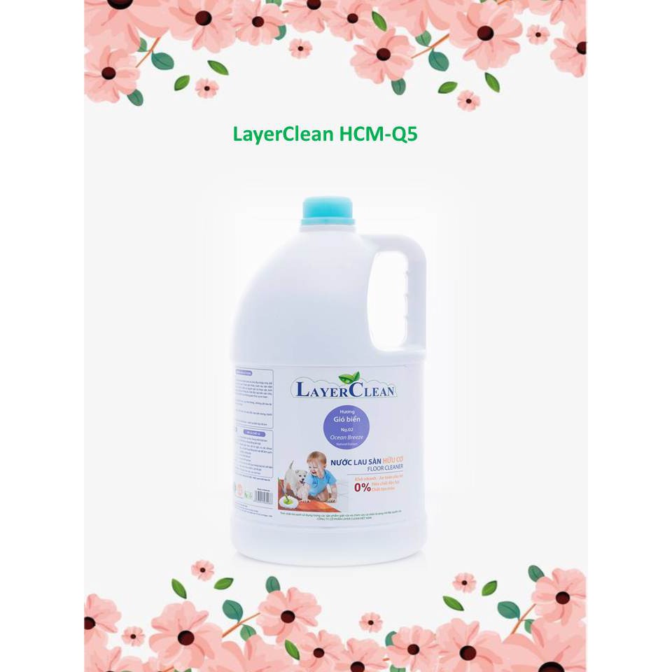 Nước lau sàn hữu cơ LayerClean hương Gió Biển - can 5L