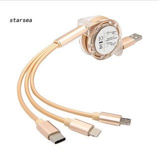 Cáp Sạc Nhanh 3 Trong 1 2a Cổng Micro Usb Type C Cho Android Iphone