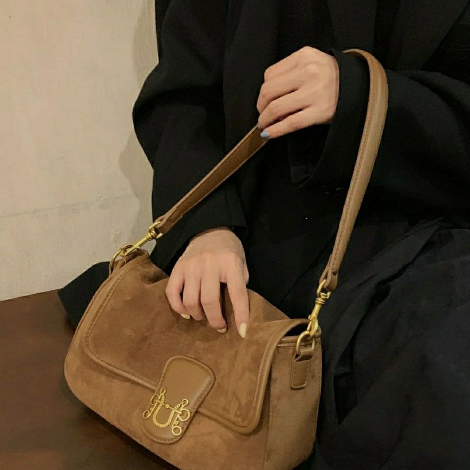 Túi Đeo Vai Da Lộn Cỡ Lớn Thiết Kế Cá Tính