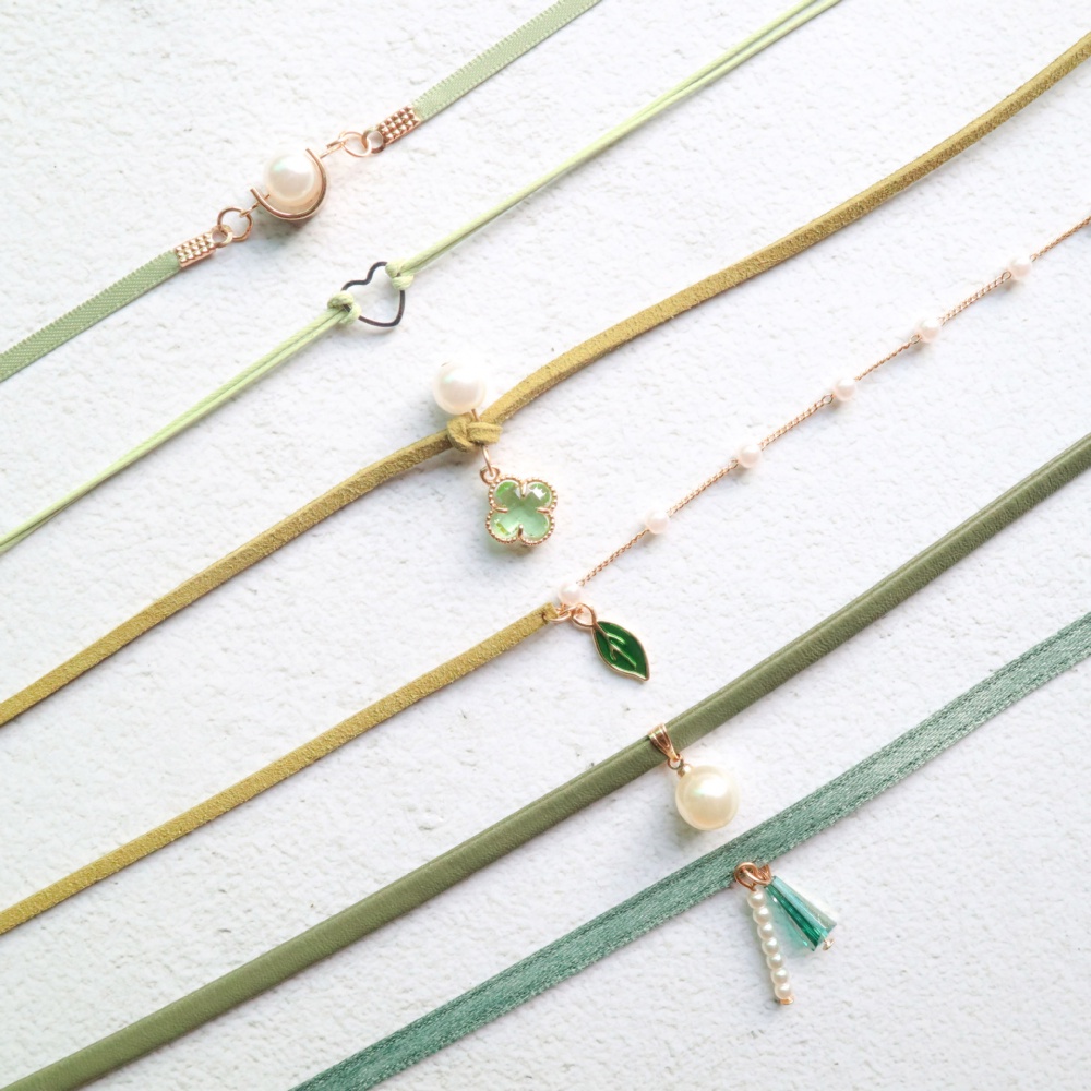 Vòng Cổ choker Hình Chiếc Lá Màu Sắc Thời Trang