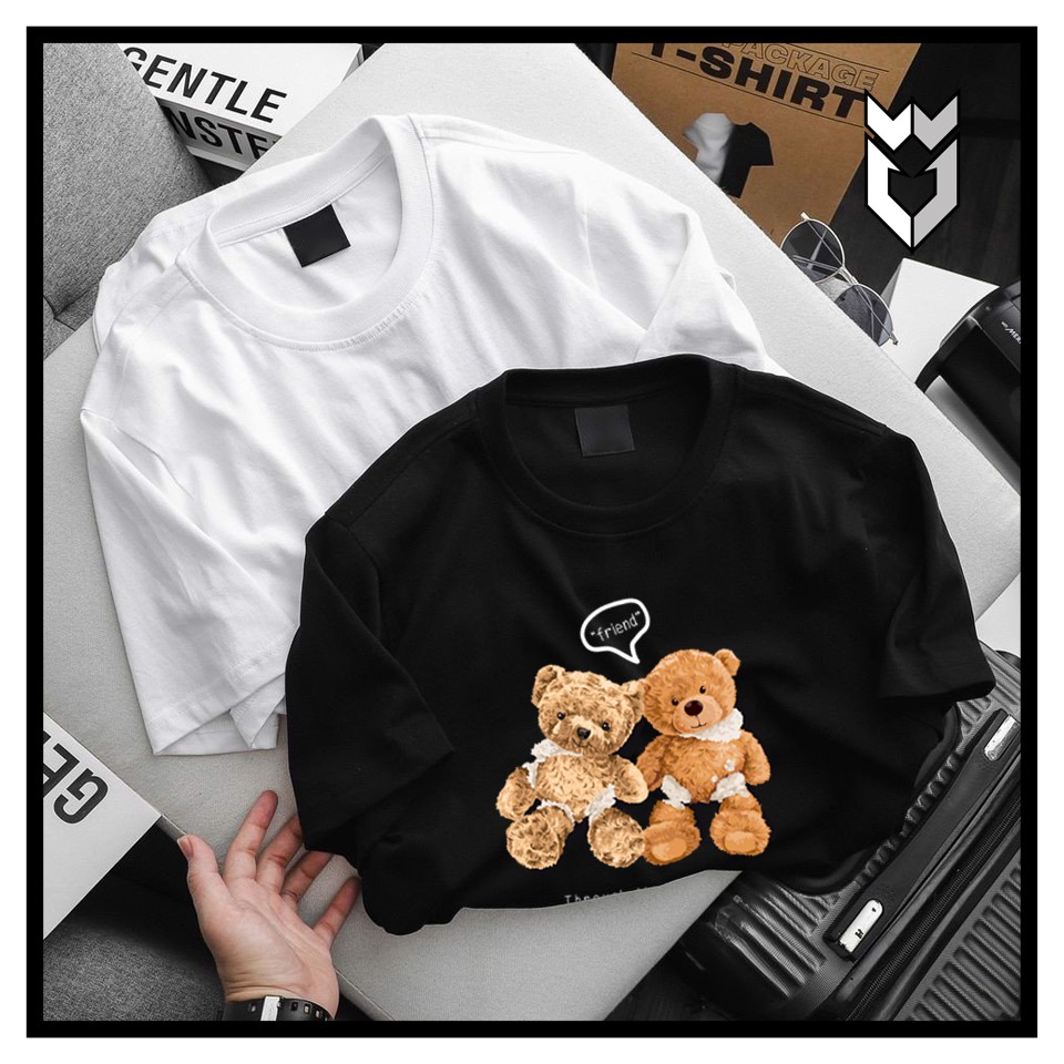 【FREE SHIP】Áo Thun nam nữ unisex in COUPLE BEAR, áo phông tay ngắn cổ tròn cotton co dãn - GW Shop | BigBuy360 - bigbuy360.vn