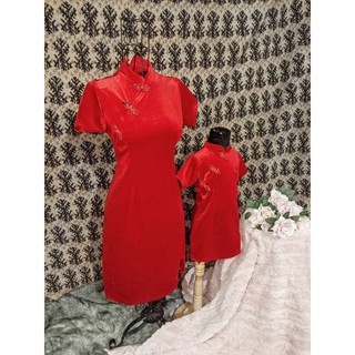 Sườn xám nhung tuyết (mom&baby)