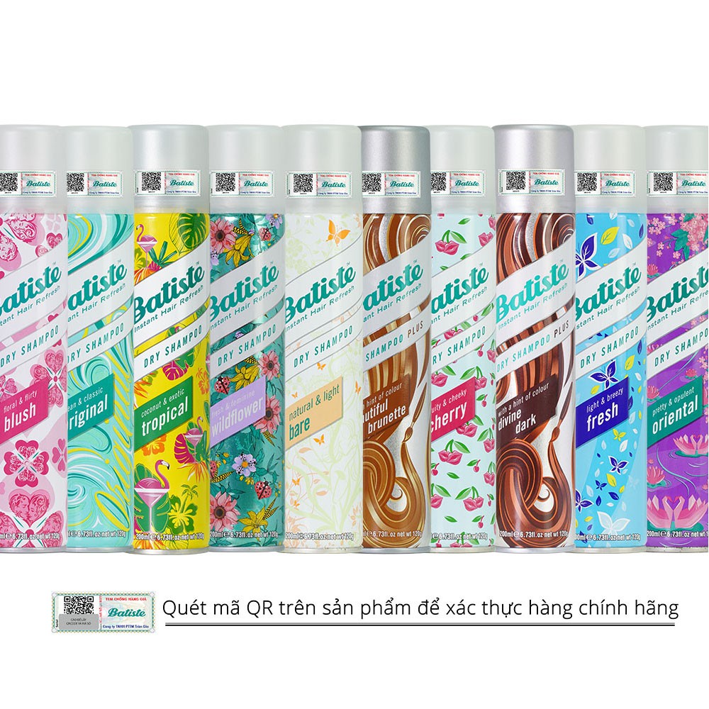 Dầu gội khô Batiste Dry Shampoo 200ml