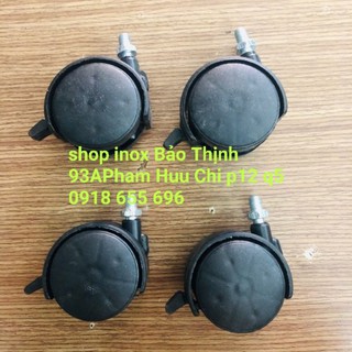 Bộ 4 bánh xe chân cấy ốc 8ly ko khóa và loai khoá dc he 2,2cm (chi su dung cho sao phoi do)