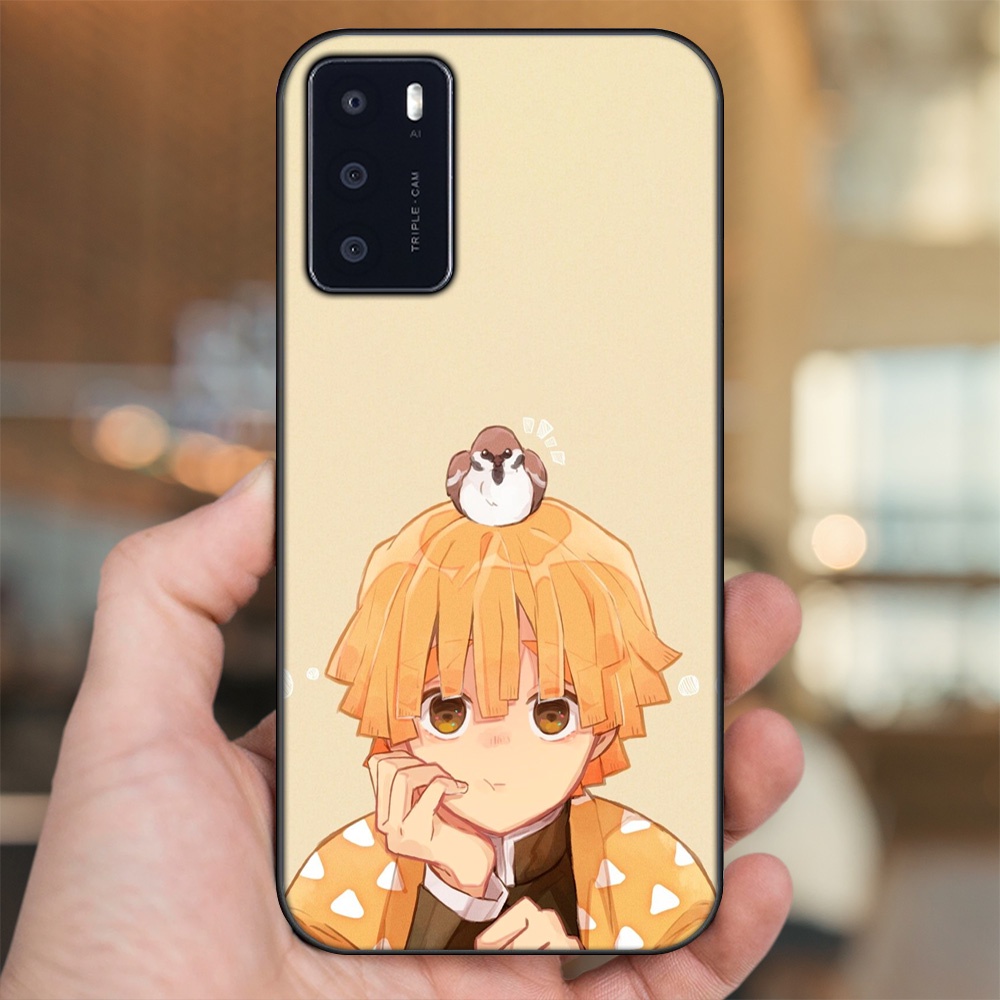 Ốp lưng Oppo A16 viền đen in hình Zenitsu Kimetsu no Yaiba
